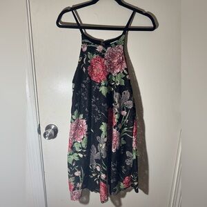 Ginger G Floral Dress in Black and Pink